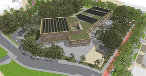 Visuele weergave van het voorlopig ontwerp van MFA Rijpelberg van bovenaf