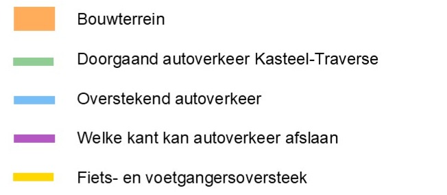 legenda bij schematische weergave van Fase 2 werkzaamheden op de Kasteel-Traverse