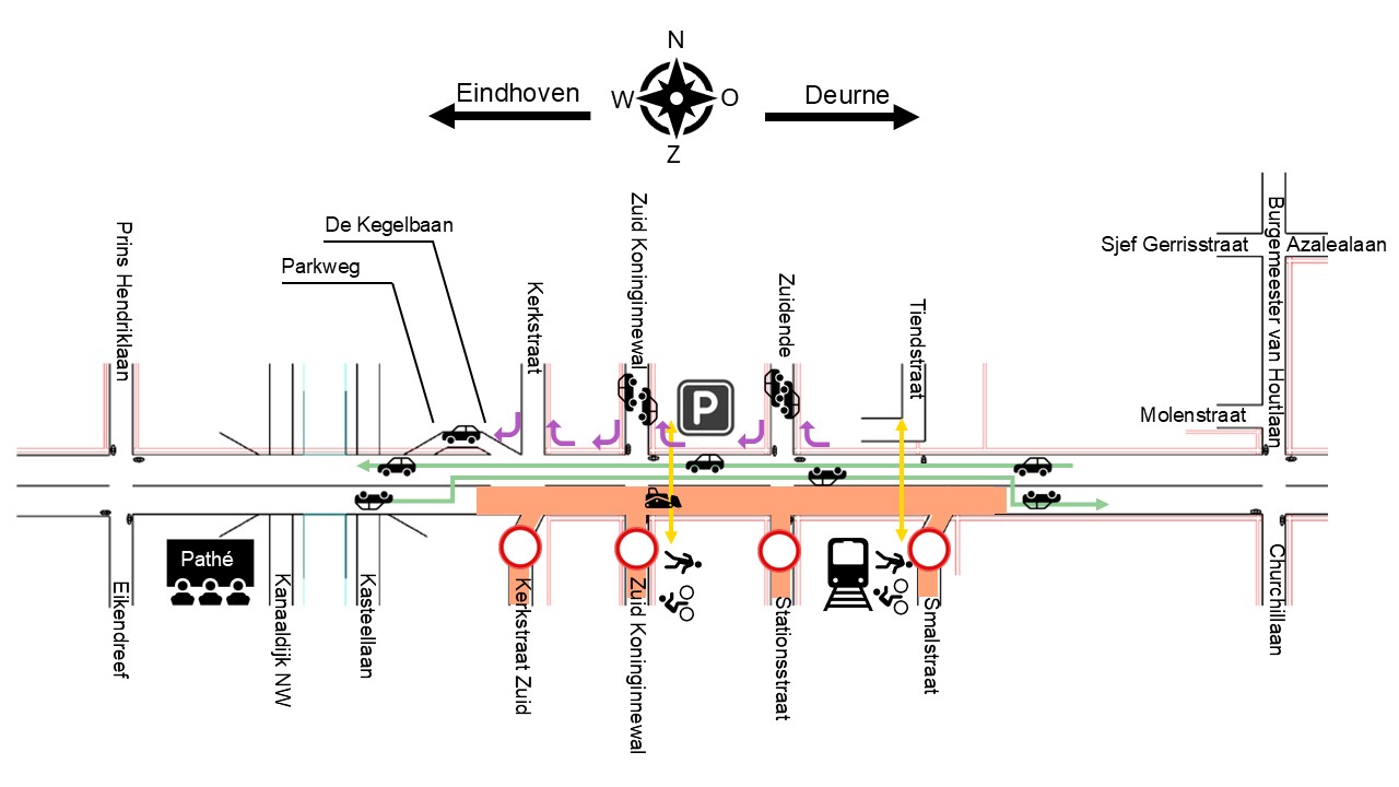Schematische weergave van Fase 2 werkzaamheden op de Kasteel-Traverse