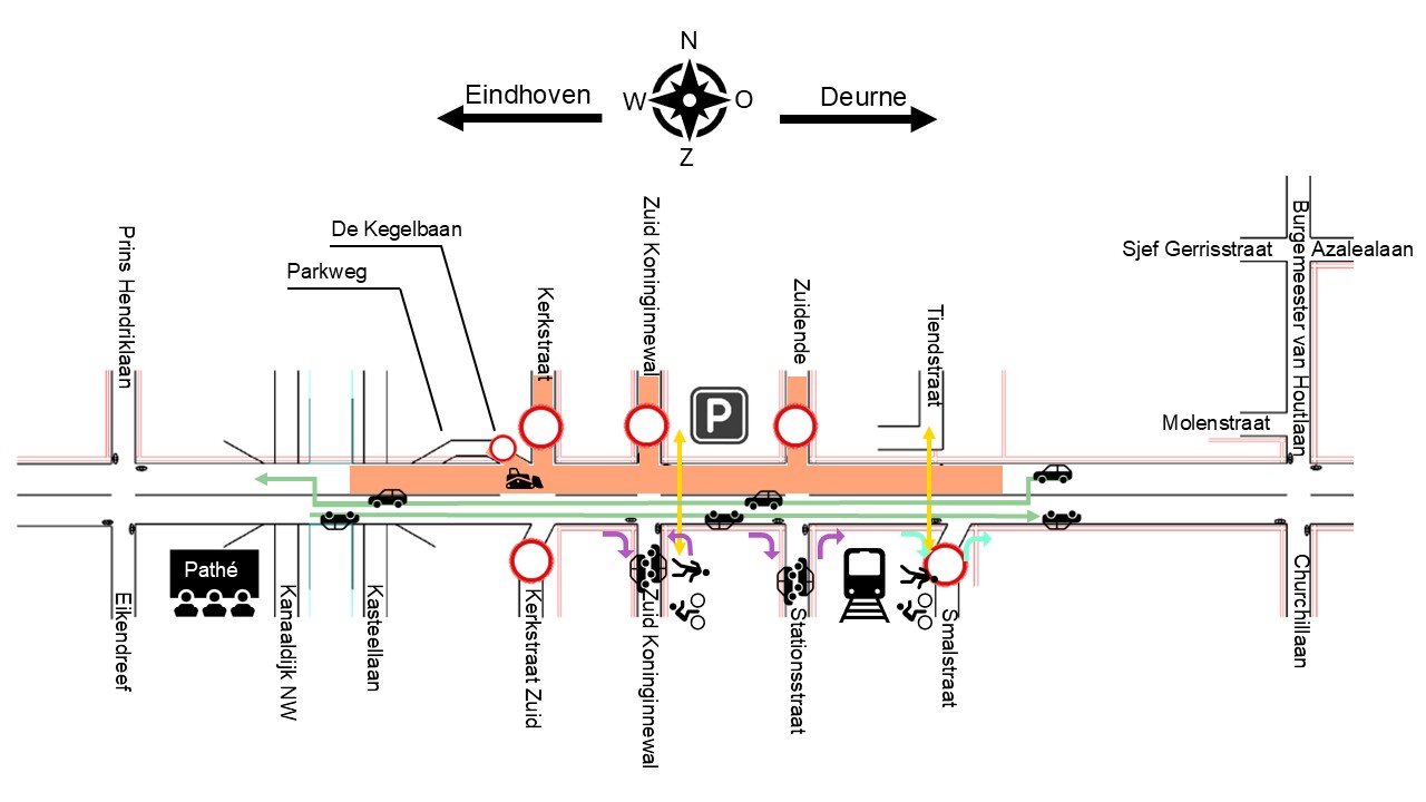 schematische weergave van Fase 3 werkzaamheden op de Kasteel-Traverse